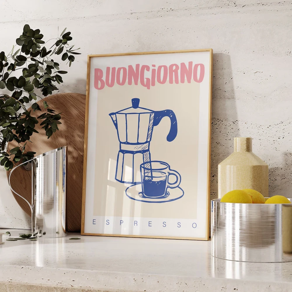 Custom Map Poster - Moderno café espresso arte da parede