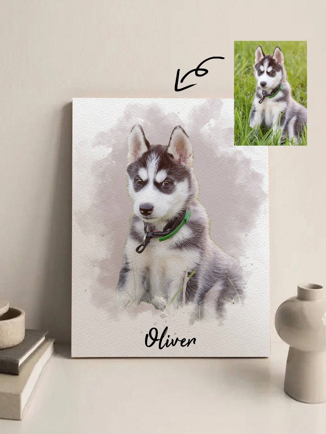 Pet Portrait Custom - Porta-retrato personalizado com foto de animal
