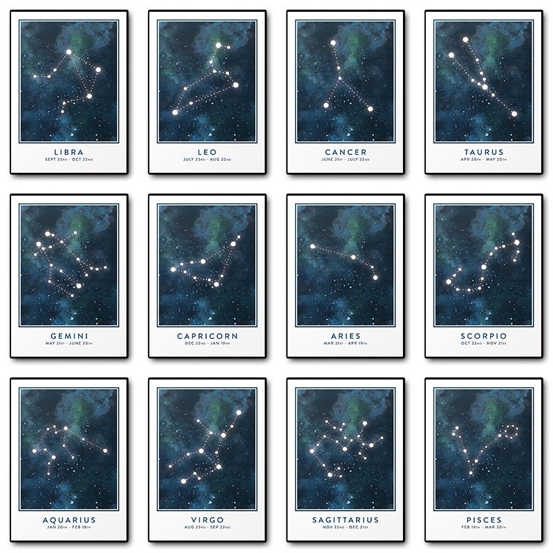 Custom Star Map - Astrologia estrela sinal constelação áries aquário