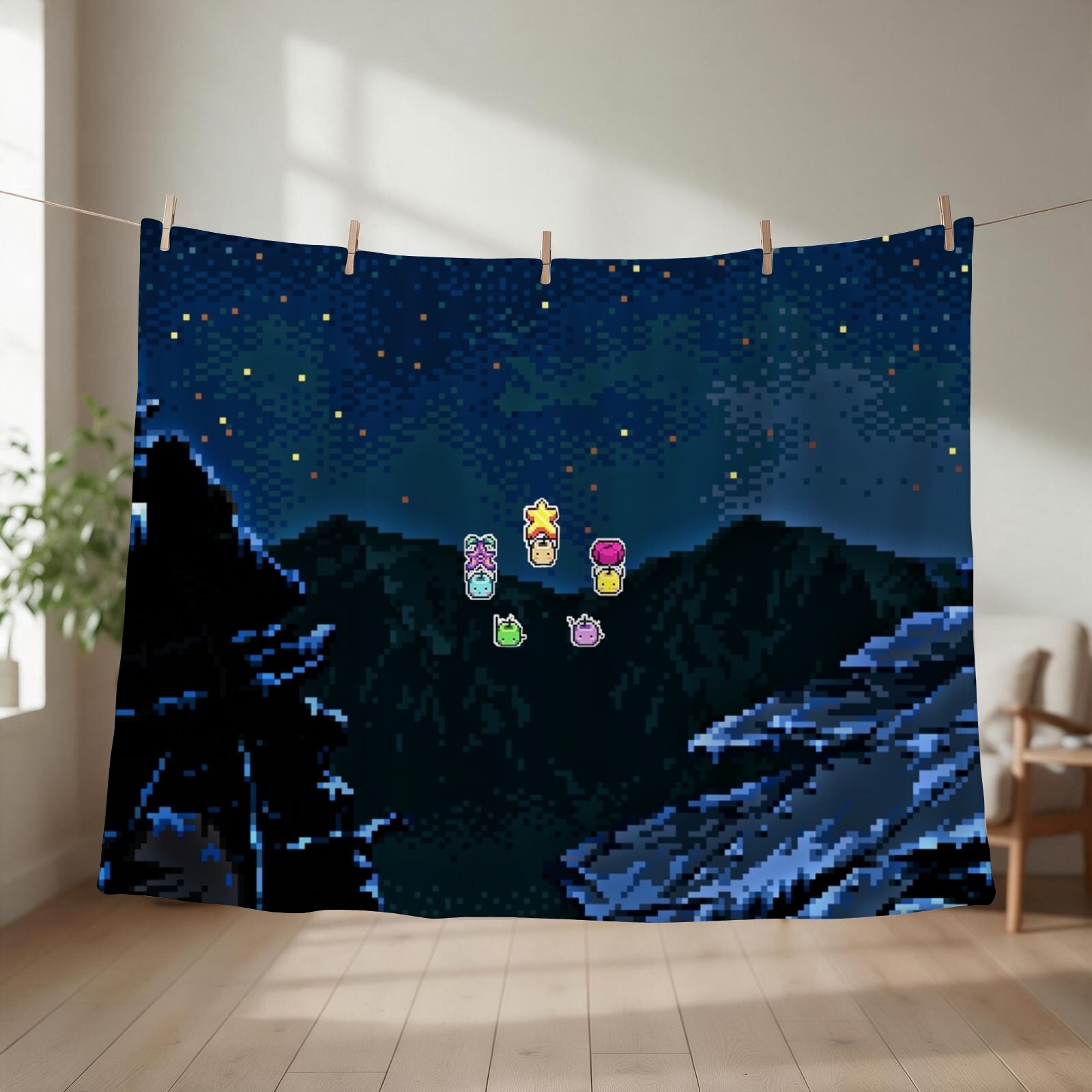 Custom Night Sky - Manta de sofá Junimos com estampa