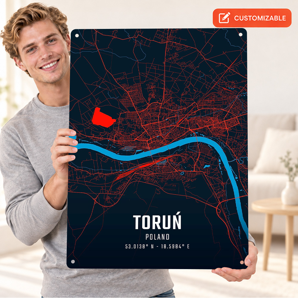 Custom Map Poster - Mapa da cidade de Torun, pôster