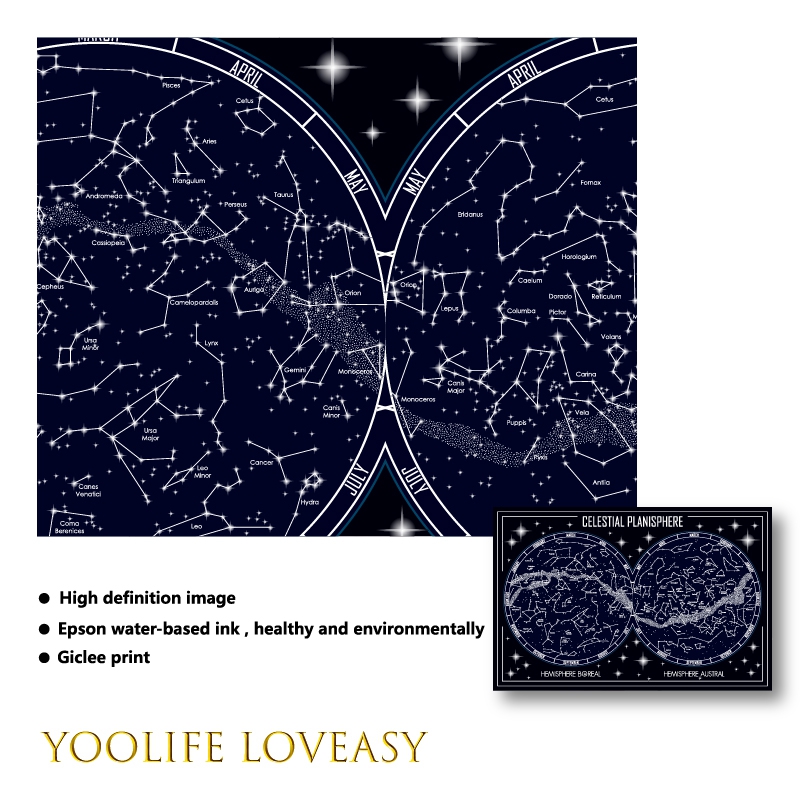 Mapa do planisfério celestial, - Custom Star Map avaliação e preço
