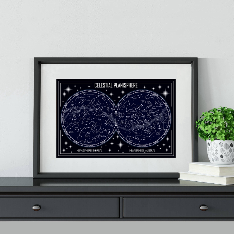 Mapa do planisfério celestial, - Custom Star Map avaliação e preço